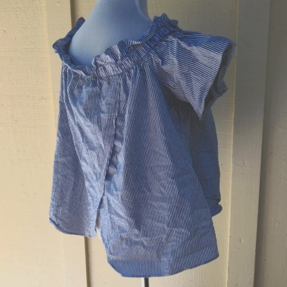 Rachel Roy Erla Seersucker Off-the-Shoulder Top - Picture 7 of 8